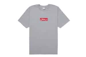 Supreme Arabic Box Logo Tee Heather Grey