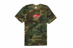 Supreme Arabic Box Logo Tee Woodland Camo