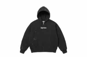 Supreme MM6 Maison Margiela Box Logo Zip Up Hooded Sweatshirt Black