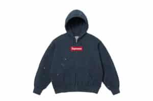 Supreme MM6 Maison Margiela Box Logo Zip Up Hooded Sweatshirt Navy