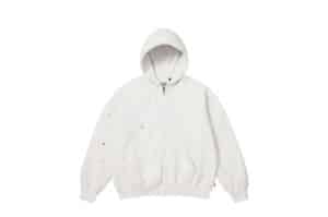Supreme MM6 Maison Margiela Box Logo Zip Up Hooded Sweatshirt White