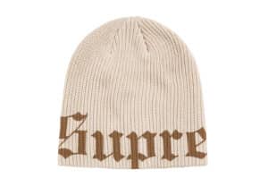 Supreme Old English Printed Beanie (SS26) Stone