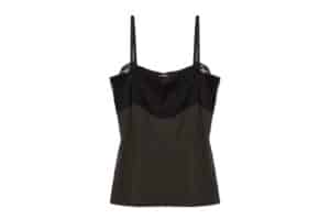CERRIC Lace Trim Sleeveless Charcoal