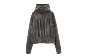 CERRIC Shirring Zip Up Hoodie Grey