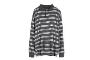 CERRIC Stripe Button Pinch Top Charcoal