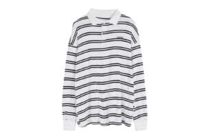 CERRIC Stripe Button Pinch Top White