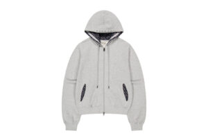 Coyseio Flower Point Zip Up Hoodie Melange Grey
