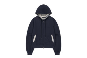 Coyseio Flower Point Zip Up Hoodie Navy