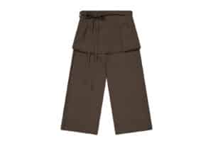 Coyseio Soft Cropped Skirt Pants Brown