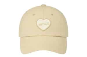 Emis Heart Rubber Patch Ball Cap Beige