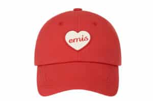 Emis Heart Rubber Patch Ball Cap Red