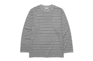 Low Classic Striped Long Sleeve Tee Charcoal Grey