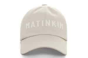 Matin Kim Applique Felt Logo Ball Cap Light Grey HT011