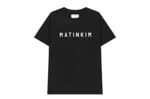 Matin Kim Applique Felt Logo Top Black TS022