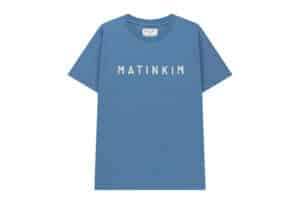 Matin Kim Applique Felt Logo Top Blue TS022