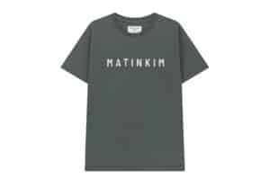 Matin Kim Applique Felt Logo Top Charcoal TS022