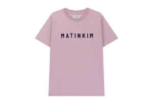 Matin Kim Applique Felt Logo Top Pink TS022