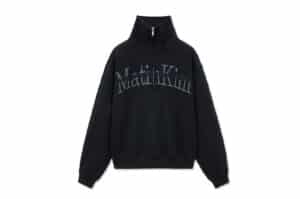 Matin Kim Cut Out Half Zip Sweatshirt for Women Black MT004