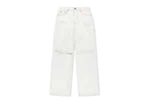 Matin Kim Destroyed Color Dyeing Denim Pants White DN008