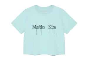Matin Kim Logo Thread Point Crop Top Light Blue TS024