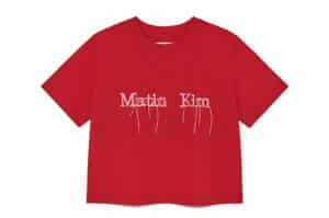 Matin Kim Logo Thread Point Crop Top Red TS024