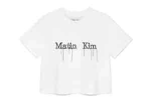 Matin Kim Logo Thread Point Crop Top White TS024