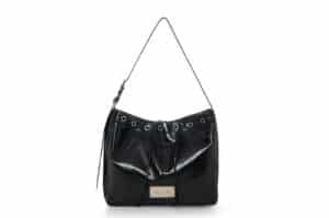 Matin Kim Matin Eyelet Point Layered Big Shoulder Bag Black BG030