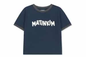 Matin Kim Matin Logo Ringer Crop Top Navy TS014