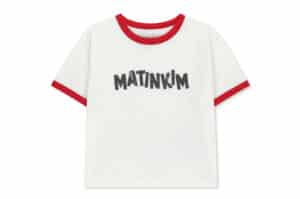 Matin Kim Matin Logo Ringer Crop Top White TS014