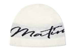Matin Kim Matin Logo Script Beanie Ivory BN001