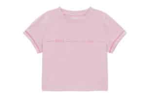 Matin Kim Matin Small Line Logo Stitch Crop Top Pink TS015