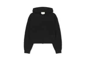 Matin-Kim-Mesh-Logo-Knit-Hoody-Zip-Up-Black