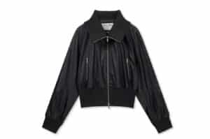 Matin Kim Shine Crinkle Zip Blouson Black JP008