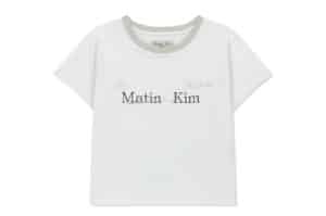 Matin Kim Tonal Rib Logo Crop Top White TS020
