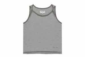 Matin Kim Twist Shoulder Sleeveless Top Grey TS035