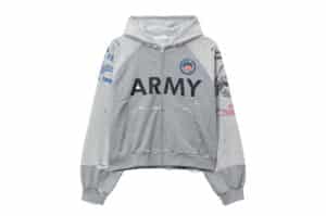 Protocol Index Reconstructed Zip Hoodie Melange Grey Front View