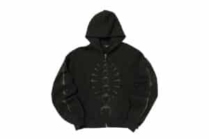 Thug Club Ribcage Zip Up Hoodie Black