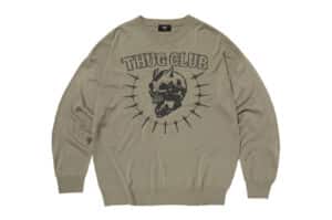 Thug Club Riding Skull Knit Sweater Beige