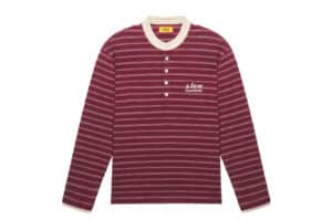 A Few Good Kids Striped Henley Long Sleeve Wine