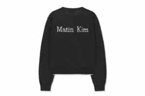 Matin Kim Back Logo Sheer Cardigan for Women Black CD006 back