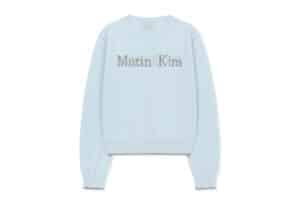 Matin Kim Back Logo Sheer Cardigan for Women Light Blue CD006 back