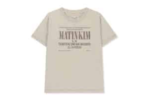 Matin Kim Lettering Graffiti Crease Top Beige TS010
