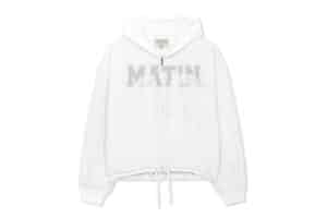 Matin Kim Matin 16 Applique Logo Hoody Zip Up White JP013