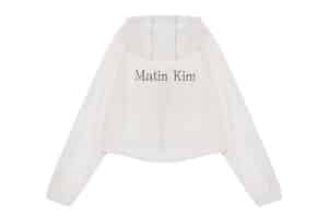 Matin Kim Matin Crop Hoody Coating Jumper Ivory JP039