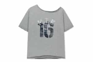 Matin Kim Mtk 16 Graffiti Logo Asymmetric Top Grey TS009