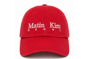 Matin Kim Seoul Logo Point Big Ball Cap Red HT404