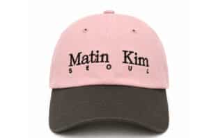 Matin Kim Seoul Logo Two Tone Big Ball Cap in Indian Pink HT404