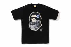 BAPE Moon Ape Head Old Photo Tee Black