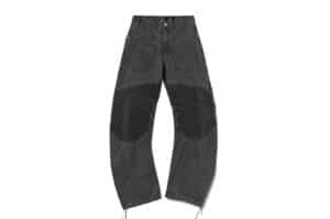 Lost Tag Reversed Pleat Curved Jeans Black