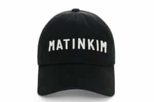 Matin Kim Applique Felt Logo Ball Cap Black HT011